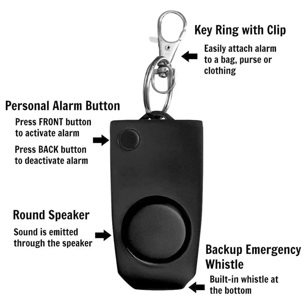 Black Loud Self Defense Alarm