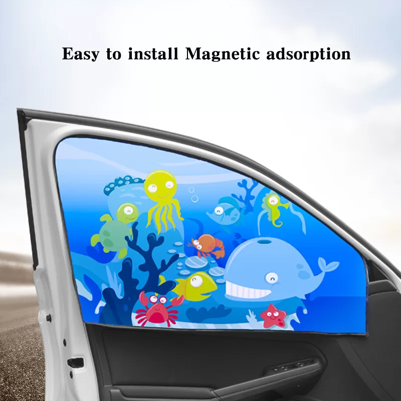 Cartoon Printed Magnetic Windscreen Cover for Car