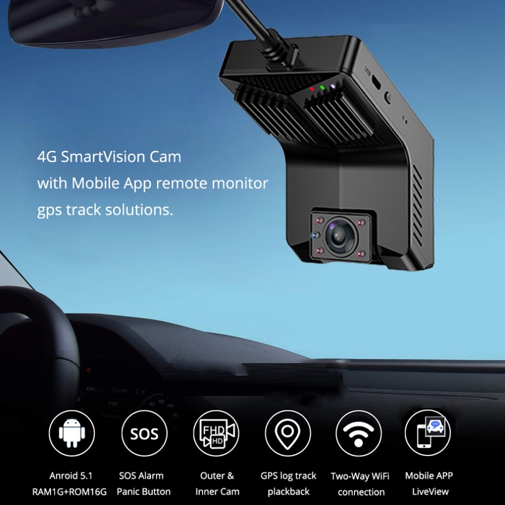 4G Dashcam with IR Night Vision