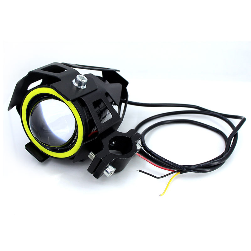 DC 12 V Motorcycle Headlights Pair with Angel Eye